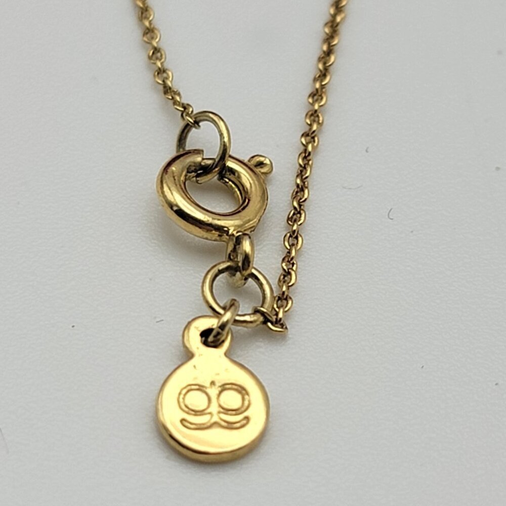 GORJANA Gold Tone Bar Necklace 25 In Spring Ring Clasp Minimalist - Picture 3 of 6